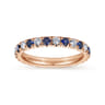 Eternity Band Wedding Ring in 14k Rose Gold with Round Sapphire at Gabriel & Co.