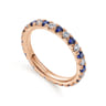 Eternity Band Wedding Ring in 14k Rose Gold with Round Sapphire at Gabriel & Co.