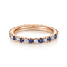 Eternity Band Wedding Ring in 14k Rose Gold with Round Sapphire at Gabriel & Co.