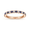 Eternity Band Wedding Ring in 14k Rose Gold with Round Sapphire at Gabriel & Co.