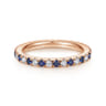 Eternity Band Wedding Ring in 14k Rose Gold with Round Sapphire at Gabriel & Co.