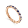 Eternity Band Wedding Ring in 14k Rose Gold with Round Sapphire at Gabriel & Co.