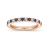 Eternity Band Wedding Ring in 14k Rose Gold with Round Sapphire at Gabriel & Co.