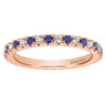 Eternity Band Wedding Ring in 14k Rose Gold with Round Sapphire at Gabriel & Co.