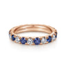 Eternity Band Wedding Ring in 14k Rose Gold with Round Sapphire at Gabriel & Co.