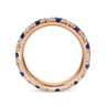 Eternity Band Wedding Ring in 14k Rose Gold with Round Sapphire at Gabriel & Co.