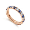 Eternity Band Wedding Ring in 14k Rose Gold with Round Sapphire at Gabriel & Co.