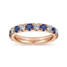 Eternity Band Wedding Ring in 14k Rose Gold with Round Sapphire at Gabriel & Co.