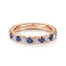 Eternity Band Wedding Ring in 14k Rose Gold with Round Sapphire at Gabriel & Co.