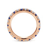 Eternity Band Wedding Ring in 14k Rose Gold with Round Sapphire at Gabriel & Co.