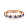 Eternity Band Wedding Ring in 14k Rose Gold with Round Sapphire at Gabriel & Co.