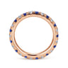 Eternity Band Wedding Ring in 14k Rose Gold with Round Sapphire at Gabriel & Co.