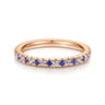 Eternity Band Wedding Ring in 14k Rose Gold with Round Sapphire at Gabriel & Co.