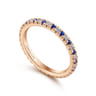 Eternity Band Wedding Ring in 14k Rose Gold with Round Sapphire at Gabriel & Co.