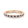 Eternity Band Wedding Ring in 14k Rose Gold with Round Sapphire at Gabriel & Co.