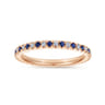 Eternity Band Wedding Ring in 14k Rose Gold with Round Sapphire at Gabriel & Co.