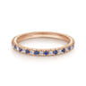 Eternity Band Wedding Ring in 14k Rose Gold with Round Sapphire at Gabriel & Co.