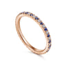Eternity Band Wedding Ring in 14k Rose Gold with Round Sapphire at Gabriel & Co.
