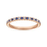 Eternity Band Wedding Ring in 14k Rose Gold with Round Sapphire at Gabriel & Co.