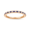 Eternity Band Wedding Ring in 14k Rose Gold with Round Sapphire at Gabriel & Co.