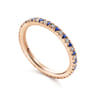 Eternity Band Wedding Ring in 14k Rose Gold with Round Sapphire at Gabriel & Co.