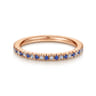 Eternity Band Wedding Ring in 14k Rose Gold with Round Sapphire at Gabriel & Co.