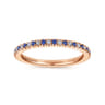 Eternity Band Wedding Ring in 14k Rose Gold with Round Sapphire at Gabriel & Co.