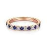 Eternity Band Wedding Ring in 14k Rose Gold with Round Sapphire at Gabriel & Co.