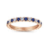 Eternity Band Wedding Ring in 14k Rose Gold with Round Sapphire at Gabriel & Co.