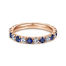 Eternity Band Wedding Ring in 14k Rose Gold with Round Sapphire at Gabriel & Co.