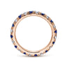 Eternity Band Wedding Ring in 14k Rose Gold with Round Sapphire at Gabriel & Co.