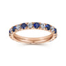 Eternity Band Wedding Ring in 14k Rose Gold with Round Sapphire at Gabriel & Co.