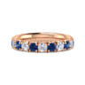 Eternity Band Wedding Ring in 14k Rose Gold with Round Sapphire at Gabriel & Co.