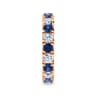 Eternity Band Wedding Ring in 14k Rose Gold with Round Sapphire at Gabriel & Co.