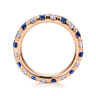 Eternity Band Wedding Ring in 14k Rose Gold with Round Sapphire at Gabriel & Co.