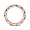 Eternity Band Wedding Ring in 14k Rose Gold with Round Sapphire at Gabriel & Co.