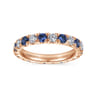 Eternity Band Wedding Ring in 14k Rose Gold with Round Sapphire at Gabriel & Co.