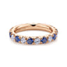 Eternity Band Wedding Ring in 14k Rose Gold with Round Sapphire at Gabriel & Co.
