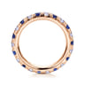 Eternity Band Wedding Ring in 14k Rose Gold with Round Sapphire at Gabriel & Co.