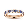 Eternity Band Wedding Ring in 14k Rose Gold with Round Sapphire at Gabriel & Co.