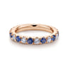Eternity Band Wedding Ring in 14k Rose Gold with Round Sapphire at Gabriel & Co.
