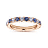 Eternity Band Wedding Ring in 14k Rose Gold with Round Sapphire at Gabriel & Co.