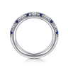 Straight Wedding Ring in 14k White Gold with Round Sapphire at Gabriel & Co.