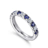 Straight Wedding Ring in 14k White Gold with Round Sapphire at Gabriel & Co.