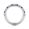 Straight Wedding Ring in 14k White Gold with Round Sapphire at Gabriel & Co.