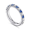 Straight Wedding Ring in 14k White Gold with Round Sapphire at Gabriel & Co.