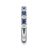Straight Wedding Ring in 14k White Gold with Round Sapphire at Gabriel & Co.