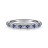 Straight Wedding Ring in 14k White Gold with Round Sapphire at Gabriel & Co.