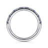 Straight Wedding Ring in 14k White Gold with Round Sapphire at Gabriel & Co.