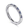 Straight Wedding Ring in 14k White Gold with Round Sapphire at Gabriel & Co.